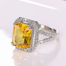 Load image into Gallery viewer, Large Geometric Yellow Cubic Zirconia Rings Women Temperament Accessories n210