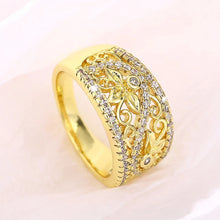 画像をギャラリービューアに読み込む, Aesthetic Hollow Leaf Finger Ring for Women Wedding Band Rings n101
