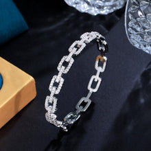 Load image into Gallery viewer, Micro Pave Bling Cubic Zirconia Cuban Link Bracelet for Women cw56 - www.eufashionbags.com