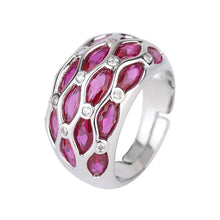 画像をギャラリービューアに読み込む, Red Crystal Adjustable Ring Jewelry Wedding Anniversary Engagement Rings for Women x25