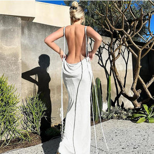 Europe and the United States new sexy slim traf spice girl stitch long dress suspender backless hip skirt long skirt female soli