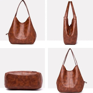 Vintage Women's Bag Leather Large Marble Grain Women's Shoulder Bag Daily Commuter Handbag a31