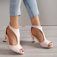 Charger l&#39;image dans la galerie, New Simple and Fashionable Back Zipper Fishmouth Shoes Women&#39;s Summer Side Stiletto Roman Sandals Designer Sandals