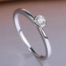 Cargar imagen en el visor de la galería, Minimalist Small Cubic Zircon Rings for Women Eternity Engagement Wedding Band Accessories
