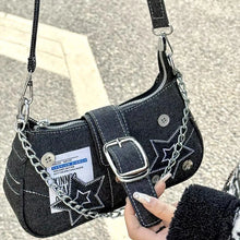 Load image into Gallery viewer, Small Design Trend Jeans Underarm Bag Women&#39;s New Cross-Shoulder Bag Shoulder Canvas Fashion Chain Bag