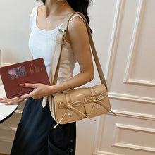 画像をギャラリービューアに読み込む, Green Bow Design Small PU Leather Shoulder Bag for Women 2024 Fashion Sweet Bag