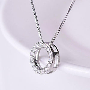 Fashion Cubic Zirconia Circle Chain Necklace for Women Wedding Jewelry hn20 - www.eufashionbags.com