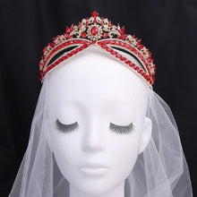 Cargar imagen en el visor de la galería, Baroque Blue Opal Crystal Wedding Crown Royal Queen Bridal Tiaras and Crowns e19