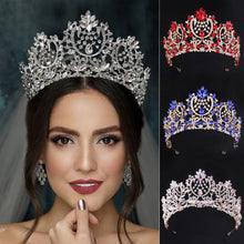 Load image into Gallery viewer, Luxury Crystal Rhinestone Tiaras and Crowns For Women Bride Vintage Prom Diadem Wedding Hair Accessories Jewelry