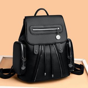 High quality Leather Backpack Women Fashion Shoulder Bag Large Travel Backpack School Bags a47