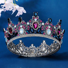 Charger l&#39;image dans la galerie, Luxury Royal Queen Mixcolor Crystal Wedding Crown Glass Round Tiaras Rhinestone Pageant Diadem Headdress Bridal Hair Accessories - www.eufashionbags.com