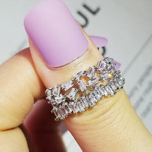画像をギャラリービューアに読み込む, Luxury silver color bride Dubai Jewelry Set Bracelet Band Ring for Women mj21 - www.eufashionbags.com