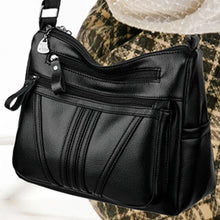 画像をギャラリービューアに読み込む, Women&#39;s Vintage Underarm Shoulder Bag Black Medium Pu Leather Multi Pocket Female Handbag Commuter Crossbody Bags