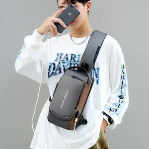 Men Anti Theft Chest Bag Shoulder Bags USB Charging Crossbody Package School Short Trip Messengers Bags a24
