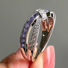 Laden Sie das Bild in den Galerie-Viewer, Special-interested Purple CZ Knot Rings for Women Wedding Accessories