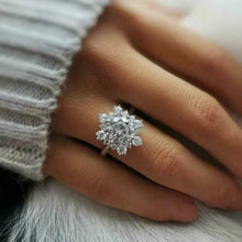 Load image into Gallery viewer, Sunflower Shaped CZ Rings Wedding Band Accessories for Women t06 - www.eufashionbags.com