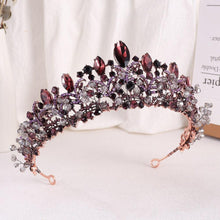 Load image into Gallery viewer, Handmade Wedding Hair Accessories Purple Crystal Crowns Tiaras bc60 - www.eufashionbags.com