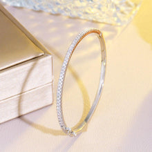 Load image into Gallery viewer, Trendy Round Open Cuff Micro Pave Cubic Zirconia Bangle for Women cw16 - www.eufashionbags.com