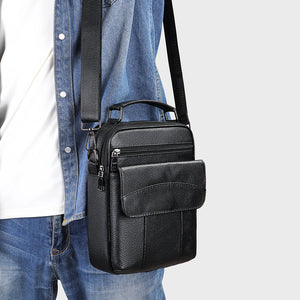 Shoulder Strap Handbags Casual Black Messenger Crossbody Bags for Men ipad Pouch Bag Leather Man Shoulder Bags Husband