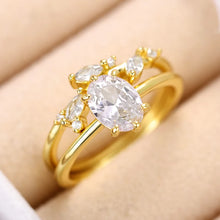 Laden Sie das Bild in den Galerie-Viewer, 2Pcs Trendy Set Rings for Women Fancy Finger Accessories Wedding Jewelry n210