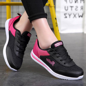 Fashion Women's Sports Shoes Sneakers Breathable Mesh Lace Up Casual Shoes - www.eufashionbags.com