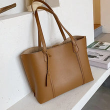 Load image into Gallery viewer, Vintage Large PU Leather Tote Handbag Women Designer Shoulder Bag Shopping Purse z81