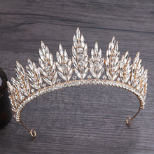 画像をギャラリービューアに読み込む, Luxury Crystal Leaves Wedding Crown Queen Tiaras Headbands a87