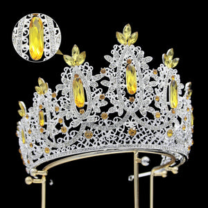 Large Miss World Pageant Queen Crown Rhinestone Crystal Hair Accessories y65