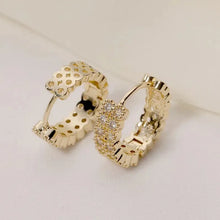 Load image into Gallery viewer, Gold Color Women Hoop Earrings Cubic Zirconia Bling Ear Accessories Wedding Jewelry t79