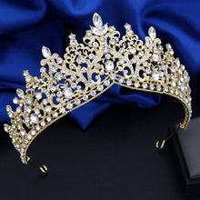 Laden Sie das Bild in den Galerie-Viewer, Royal Queen Crown Luxury Rhinestone Crystal Tiaras and Crowns Wedding Hair Jewelry Prom Gift Bridal Accessories