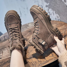 Charger l&#39;image dans la galerie, Winter Women Snow Boots Thick Sole Warm Plush Genuine Leather Shoes