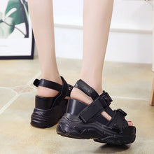 Load image into Gallery viewer, Chunky Platform Sandals Women High Heels Sexy Open-toed Sandals Wedge Increased Shoes