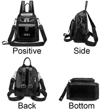 Carica l&#39;immagine nel visualizzatore di Gallery, And Shiny Backpacks With Multifunctional And Large Rivet Design Luxurious Women&#39;s Travel Backpack Mochilas