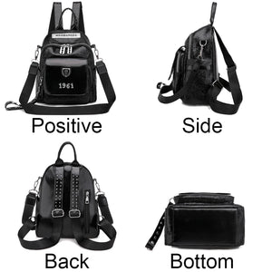 And Shiny Backpacks With Multifunctional And Large Rivet Design Luxurious Women's Travel Backpack Mochilas