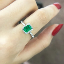 Charger l&#39;image dans la galerie, 925 Silver Promise Rings For Women Anniversary Gift Paraiba Emerald Tourmaline Gemstone Rectangle Finger Ring x26