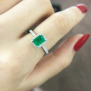 925 Silver Promise Rings For Women Anniversary Gift Paraiba Emerald Tourmaline Gemstone Rectangle Finger Ring x26