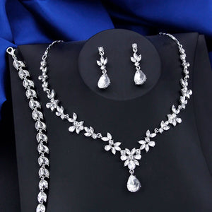 4pcs Bridal Crown Necklace Bracelets earrings Sets Luxury Tiaras and Crowns Wedding Bridal Jewelry Set Costume Accessories