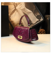 Carica l&#39;immagine nel visualizzatore di Gallery, Designer Brand Crocodile Print Bag Saddle Leather Handbag Shoulder Crossbody Bags for Women