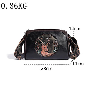 High Quality Women Oil wax Leather Messenger Shoulder Bag Retro Large Crossbody Bag a133