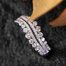 Load image into Gallery viewer, Weave Shaped Sparkling Wedding Rings for Women Cubic Zirconia Jewelry Accessories