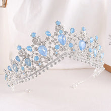 Laden Sie das Bild in den Galerie-Viewer, Luxury Opal Crystal Bridal Tiaras Crown Baroque Jelly Rhinestone Pageant Diadem Headbands