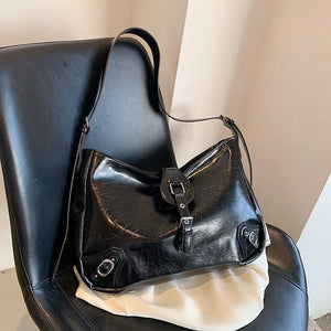 Fashion Retro Leather Hobo Handbag for Women Tendy Large Casual Shoulder Bag e09