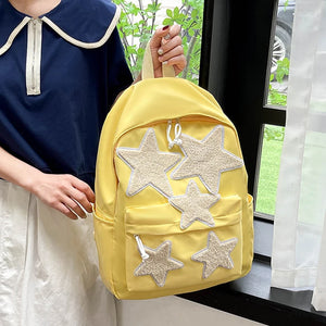 Women's Casual School Backpack Five-Stars Shoulder Bags For Teenagers Girls w111