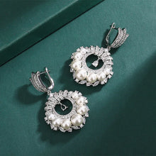 Load image into Gallery viewer, Charms French Retro White Pearl Hoops Earrings for Women Fashion Piercing Jewelry x22