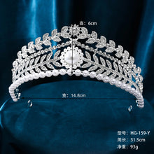 Cargar imagen en el visor de la galería, Luxury Princess Tiaras Women Silver Color White Crystal Bridal Wedding Crown Headbands Hair Accessories