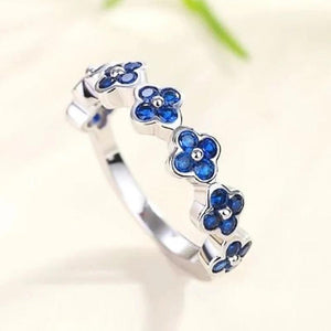 Blue Flowers Finger Rings for Women Daily Wear Fashion Rings - www.eufashionbags.com