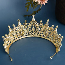 Charger l&#39;image dans la galerie, Baroque Vintage Golden AB Color Crystal Bridal Crown Tiaras Rhinestone Pageant Diadem Women Headpieces Wedding Hair Accessories