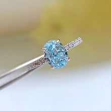Carica l&#39;immagine nel visualizzatore di Gallery, 925 Sterling Silver Blue Oval High Carbon Diamond 6*8mm for Women Jewelry Valentine&#39;s Day Gift