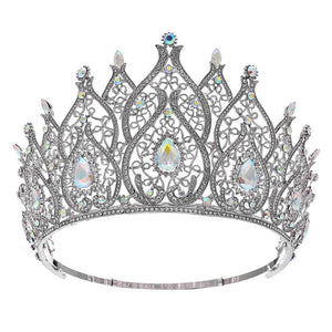 Large Miss Universe Bridal Crowns Cubic Zircon Crystal Round Queen Wedding Hair Accessories bc81 - www.eufashionbags.com