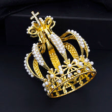 Cargar imagen en el visor de la galería, Baroque Royal Queen King Cross Tiaras and Crowns for Bridal Wedding Crown Headdress